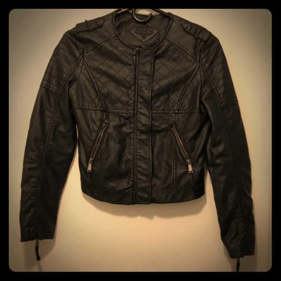 Jou Jou Other - faux leather black moto jacket size 14/16